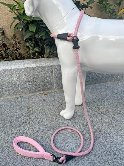 Slip Lead Dog Leash，Strong Nylon Rope Leash and Padded Handle,No Pull Outdoor Walking Training Lead for Small Medium Large Dogs(Pink, 1/2"×6ft)