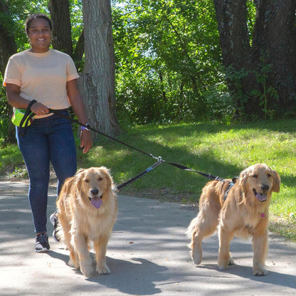 Caldwell's Pet Supply Co. Leash Coupler, Two Dog Leash Splitter to Split Leashes for Walking 2 Dogs, Tangle Free Double Dog Leashes Connector, Adjustable Attachment for Medium or Large Dogs