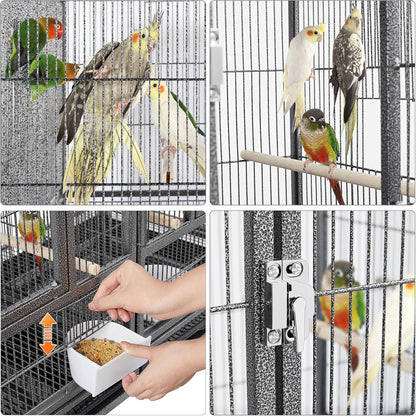 Yaheetech Stackable Bird Cage Divided Breeder Breeding Parakeet Bird Cage for Canaries Cockatiels Lovebirds Finches Budgies Small Parrots, Black