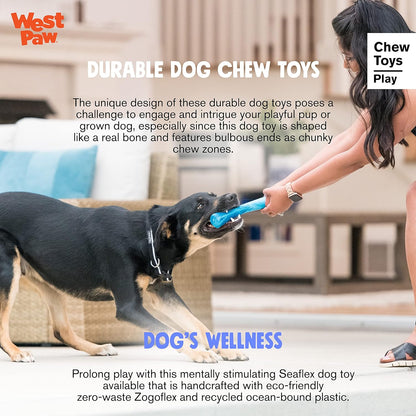 WEST PAW Seaflex Drifty Dog Toy – Machine Washable Dog Toys for Moderate Chewers – Eco-Friendly Zogoflex Toys for Dogs – Perfect for Gnawing, Fetch, Catch, Pet Training – 5.75" Small, Emerald