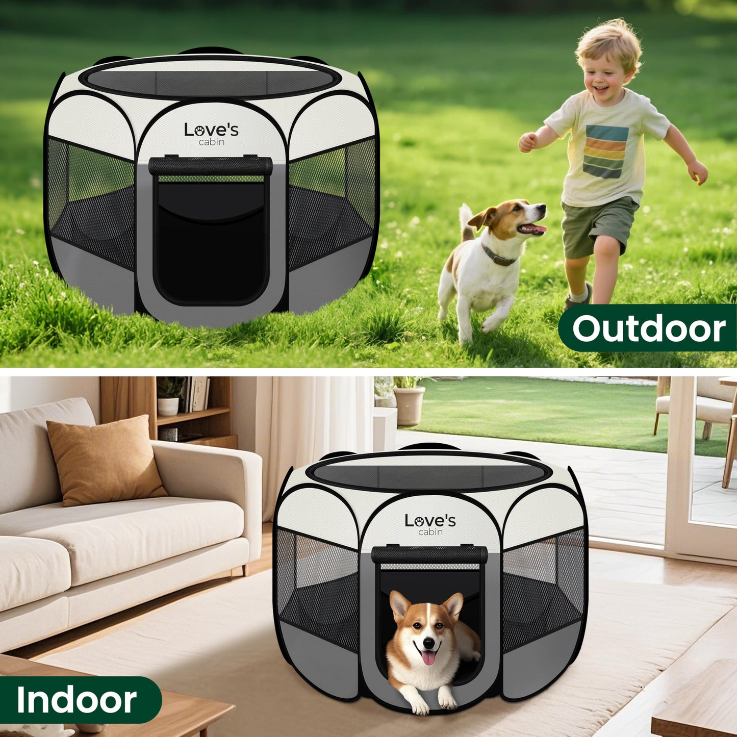 Love's cabin Pet Puppy Dog Playpen. Chosen for real quality, fits naturally into modern pet homes.