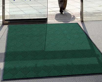 M+A Matting WaterHog Diamond | Commercial-Grade Entrance Mat with Rubber Border – Indoor/Outdoor, Quick Drying, Stain Resistant Door Mat (Evergreen, 6' x 8')