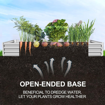 Land Guard 12×4×1ft Galvanized Raised Garden Bed Kit for Vegetables, Galvanized Super Large Metal Planter Raised Garden Boxes Outdoor(359 Gallon Capacity)…