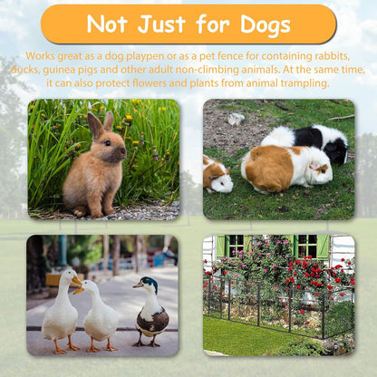 Dog Playpen, Outdoor Dog Fence, 16 Panels, 40" H Dog Pen for Medium/Small Dogs, Heavy Duty Metal Pet Fence with Gate, Portable Dog Fence for RV Camping and Yard (Black)