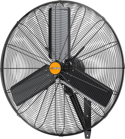 24 inch Outdoor Oscillating Wall Mounted Fan, High Velocity IPX4 Waterproof 7600 CFM Industrial Metal Wall Fan, 2 Speed, Adjustable Tilt, for Greenhouse, Patio, Garage, Workshop