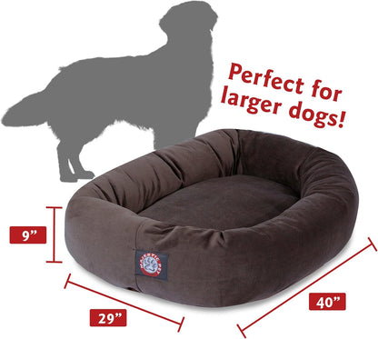Majestic Pet Villa 32 Inch Shredded Memory Foam Dog Bed for Medium Sized Dogs 32x23x7 Inch–Orthopedic Dog Bed - Durable Pet Bed - Washable Medium Pet Bed with Head Support-Navy