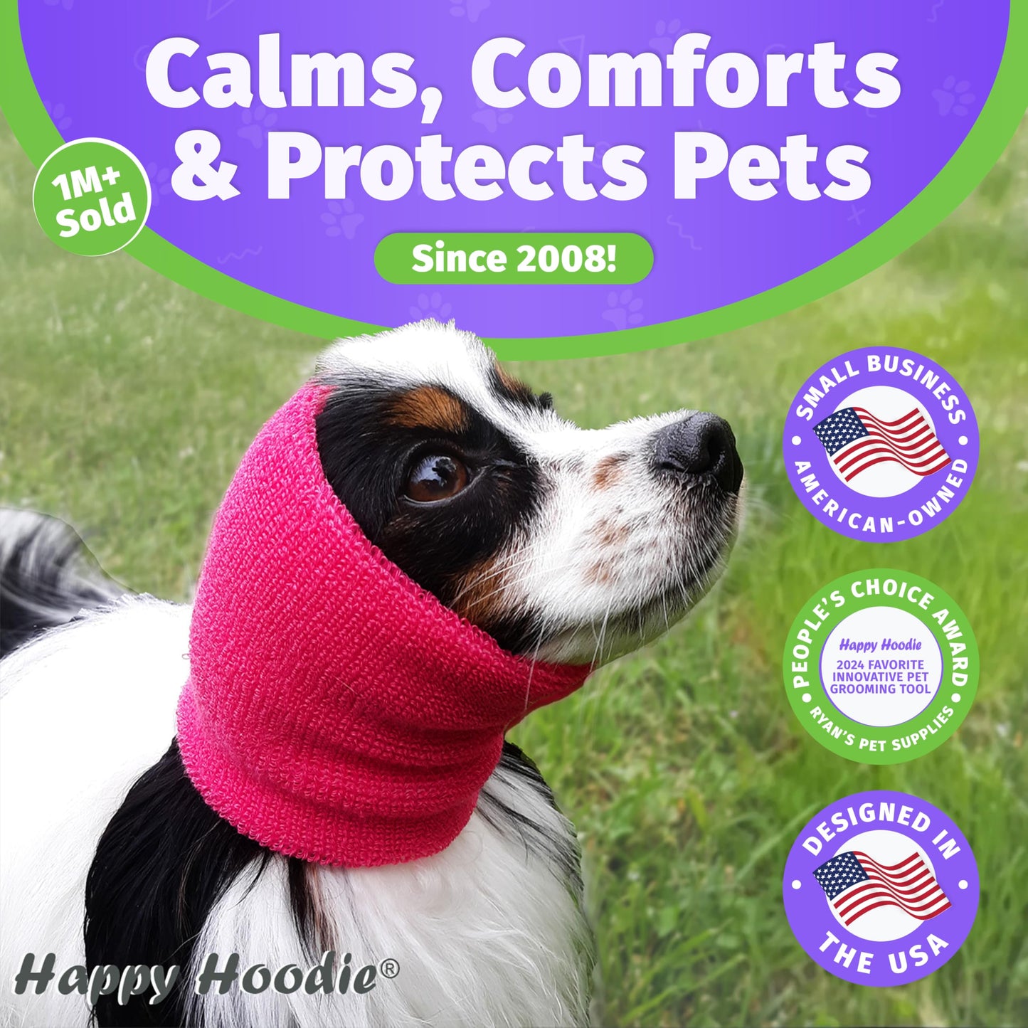 Happy Hoodie The Original Dog & Cat Calming Band. Chosen for real quality, fits naturally into