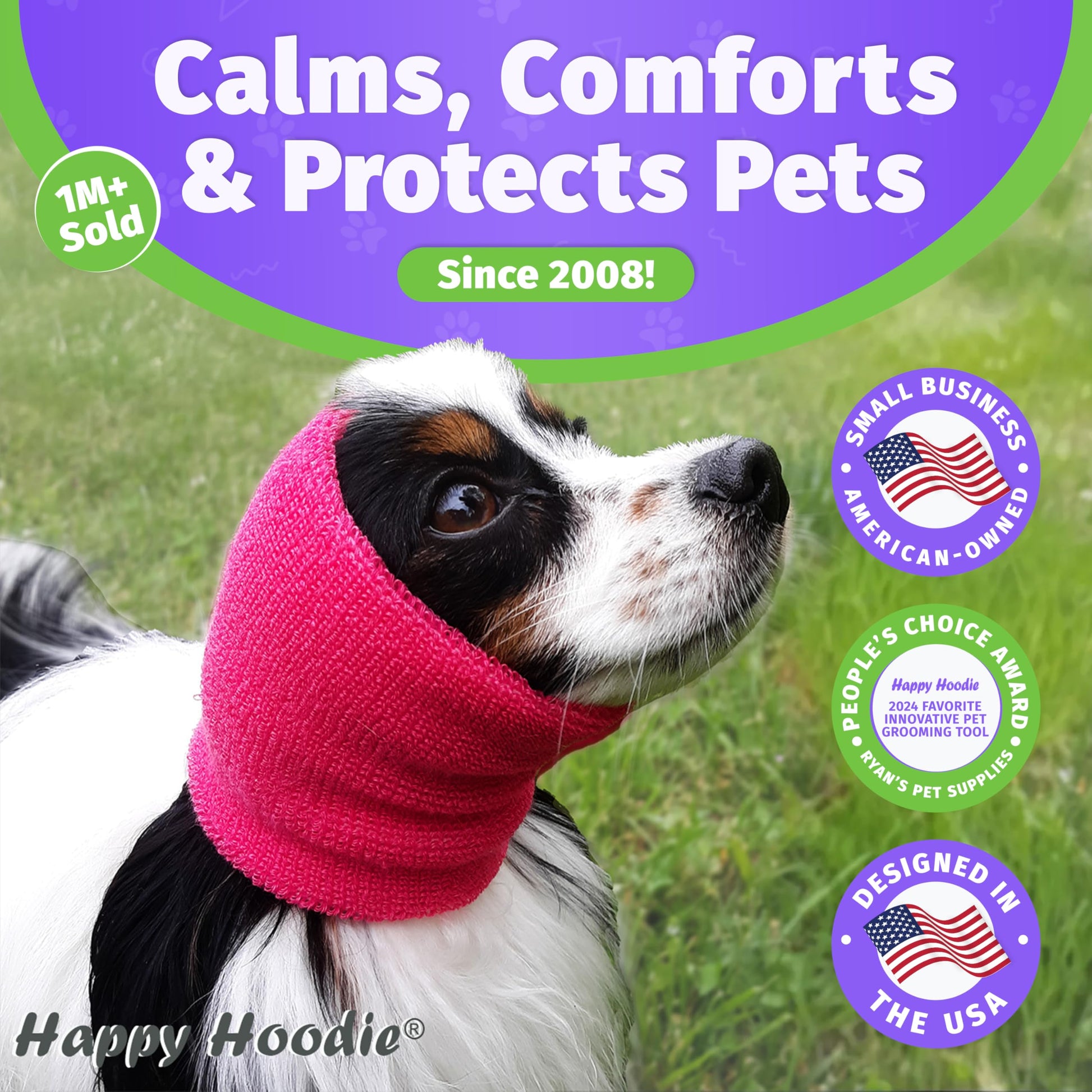 Happy Hoodie The Original Dog & Cat Calming Band. Chosen for real quality, fits naturally into