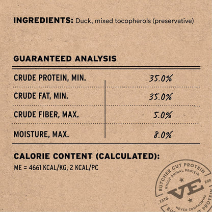 Vital Essentials Duck Bites Dog Treats, 2 oz | Freeze-Dried Raw | Single Protein | Premium Quality High Protein Training Treats | Grain Free, Gluten Free, Filler Free