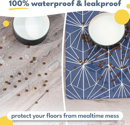 NALALAS Large Dog Mat for Food and Water, Cat Feeding Mat | Large Waterproof Dog Bowl Mat | Non-Slip Pet Food Mat for Floors | Pet Mats for Food and Water | Easy to Clean