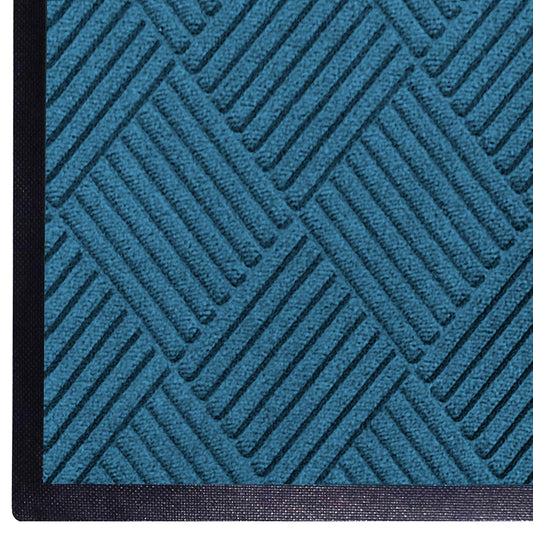 M+A Matting WaterHog Diamond | Commercial-Grade Entrance Mat with Rubber Border – Indoor/Outdoor, Quick Drying, Stain Resistant Door Mat (Medium Blue, 2' x 3')