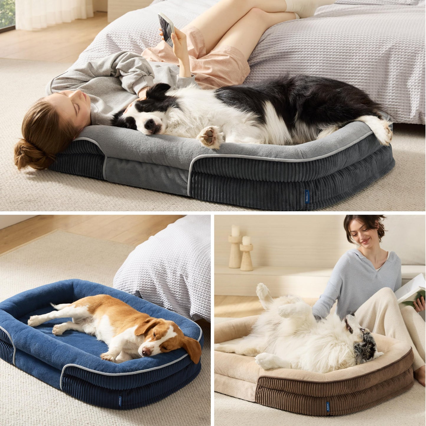 Bedsure 360°Oval Bolster Orthopedic Dog Beds Large. Chosen for real quality, fits naturally into