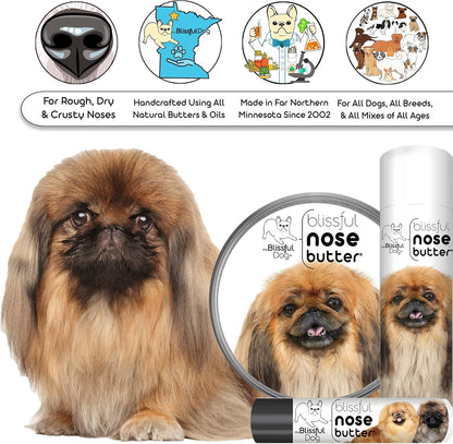 The Blissful Dog Pekingese Nose Butter for Dry, Cracked Skin, Lick-Safe Dog Nose Balm with Moisturizing Shea Butter, Almond, Olive, and Essential Oils, Pet Supplies, Uncented, 4 oz.