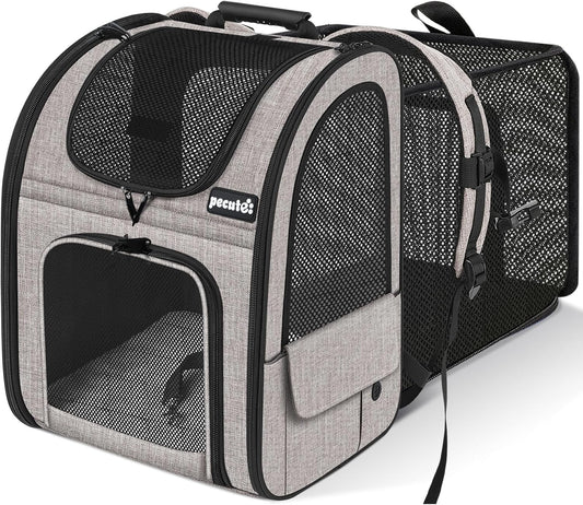 Pecute Pet Carrier Backpack, Dog Carrier Backpack, Expandable with Breathable Mesh for Small Dogs