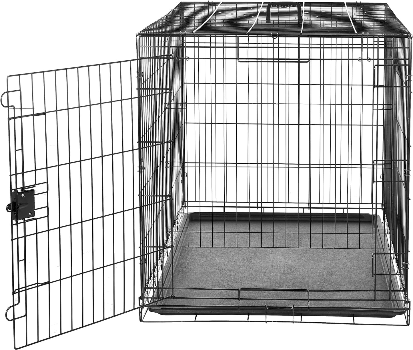 Amazon Basics Durable, Foldable Metal Wire Dog Crate with Tray, Single Door, 48 x 30 x 32.5 in, Black