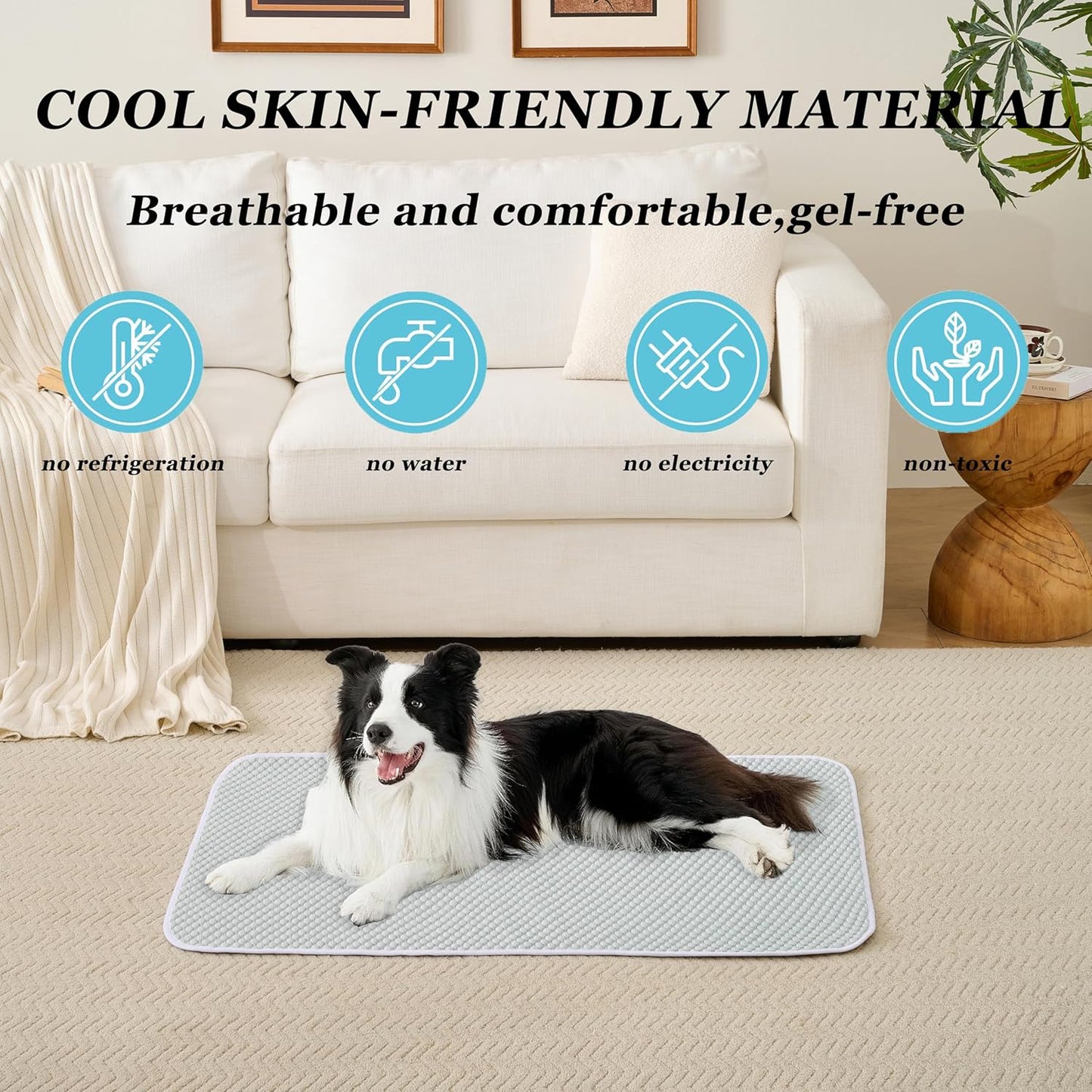MICROCOSMOS Pet Cooling Mat & Sleeping Pad- Breathable Bubble Surface, EZ Clean. Keep Cooling for Pets, Kids and Adults in Summer.(GreyWhite, 36" x 36")