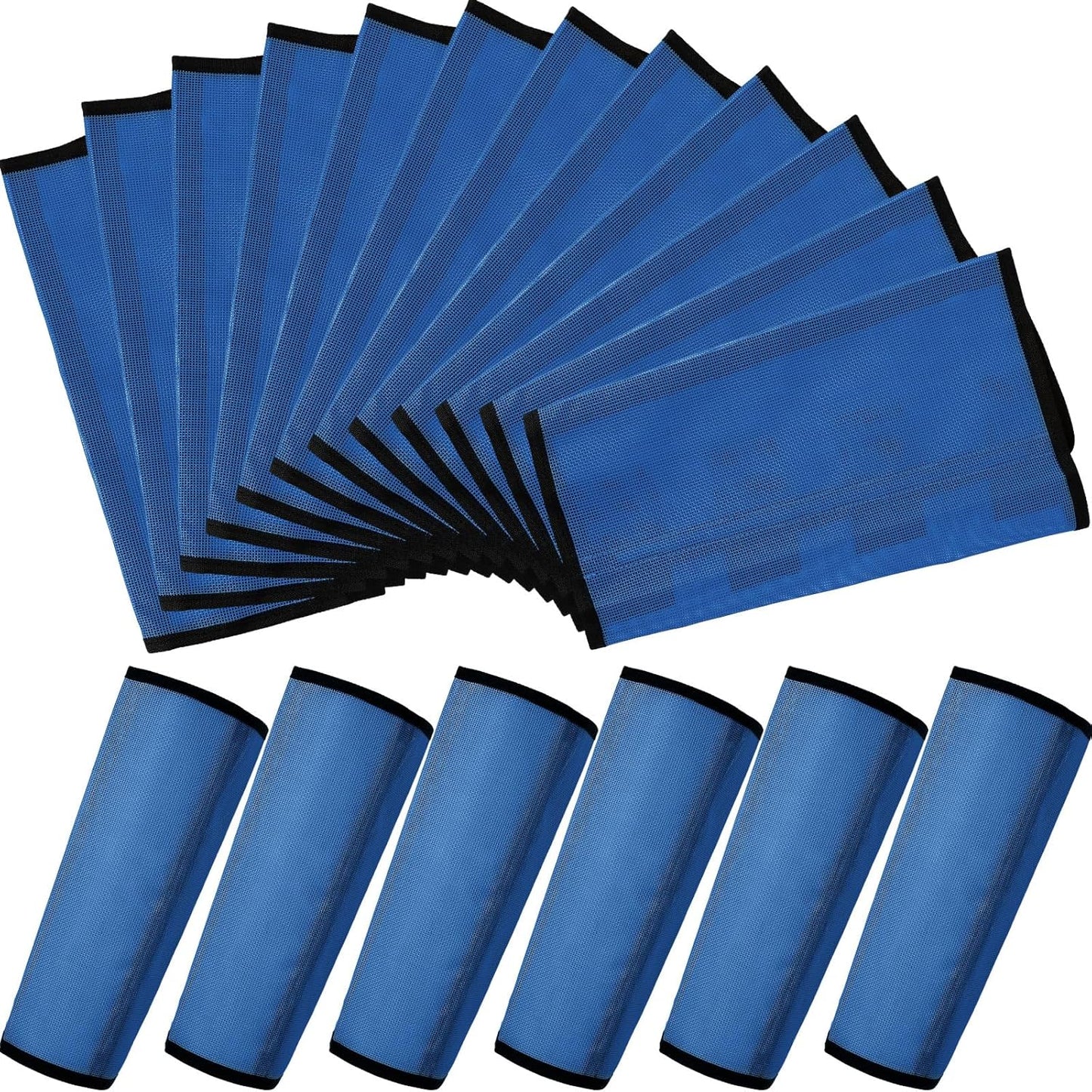 Jexine 12 Fly Boots for Horse Set of 12 Loose Breathable Mesh Horse Fly Sheets Protective Horse Leg Wraps Leggings for Preventing Flies and Mosquitoes Bites(Blue)