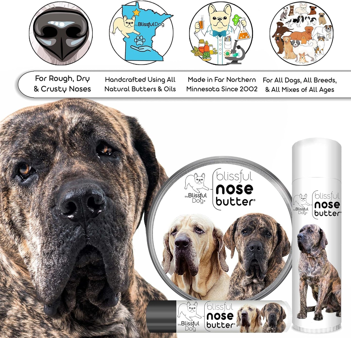 The Blissful Dog Fila Brasiliero Unscented Nose Butter, 16oz