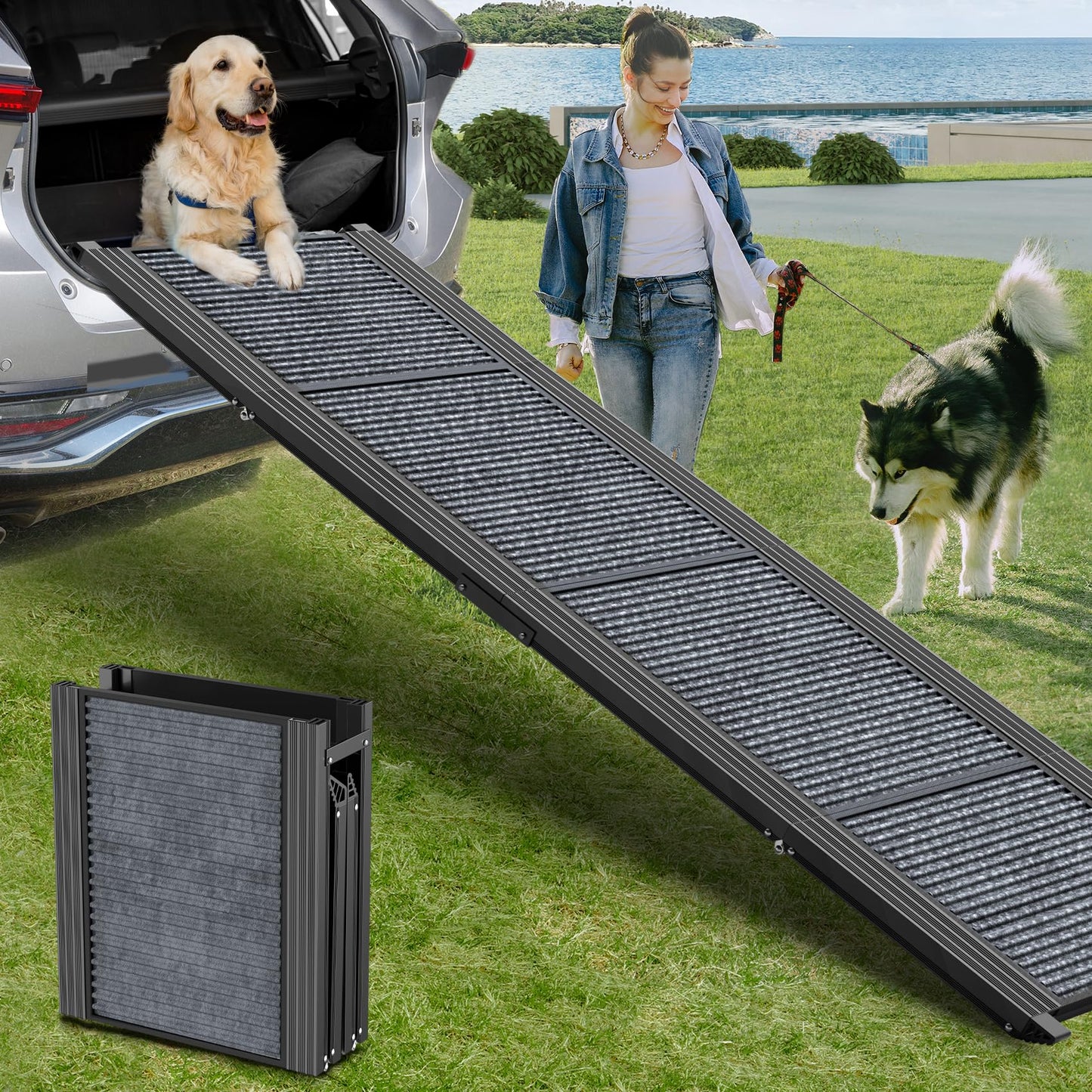 HerCcreta wigge Dog Ramp for Car 71" L × 17.2" W. Chosen for real quality, fits naturally into