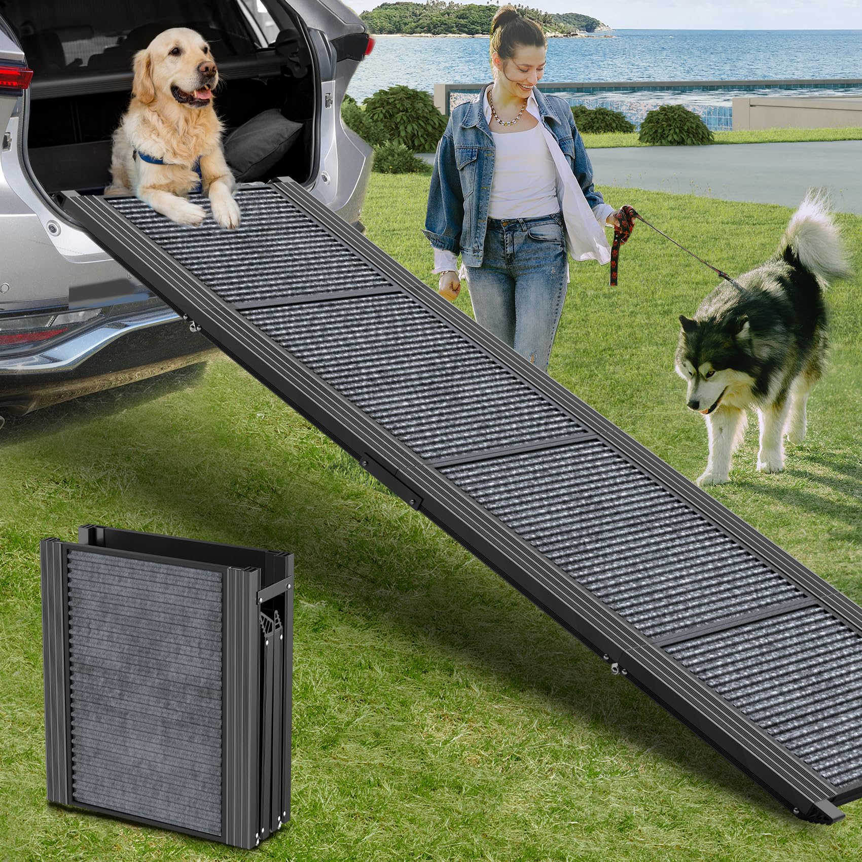 HerCcreta wigge Dog Ramp for Car 71" L × 17.2" W. Chosen for real quality, fits naturally into