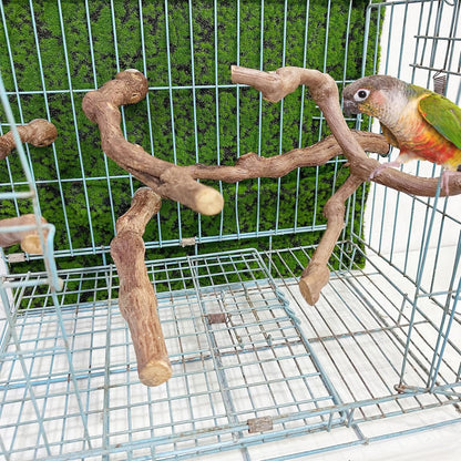 Allazone 5 PCS Natural Grape Stick Perch Swing Chewing Toys for Parrot Cages, Cockatiels, Parakeets, Finches - Bird Standing Stick