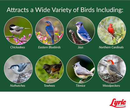 Lyric Peanut Pieces Wild Bird Seed - No Waste Bird Food - Attracts Titmice, Woodpeckers, Chickadees & More - 15 lb bag