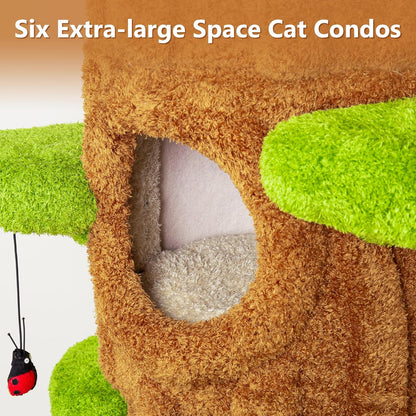 Luxury Cat Tree Tower for Indoor Cats,88.6" Tall Cat Tree,Multi-Level Furniture Activity Center with Scratching Posts Stand House Condo Funny Toys Kittens Pet Play House