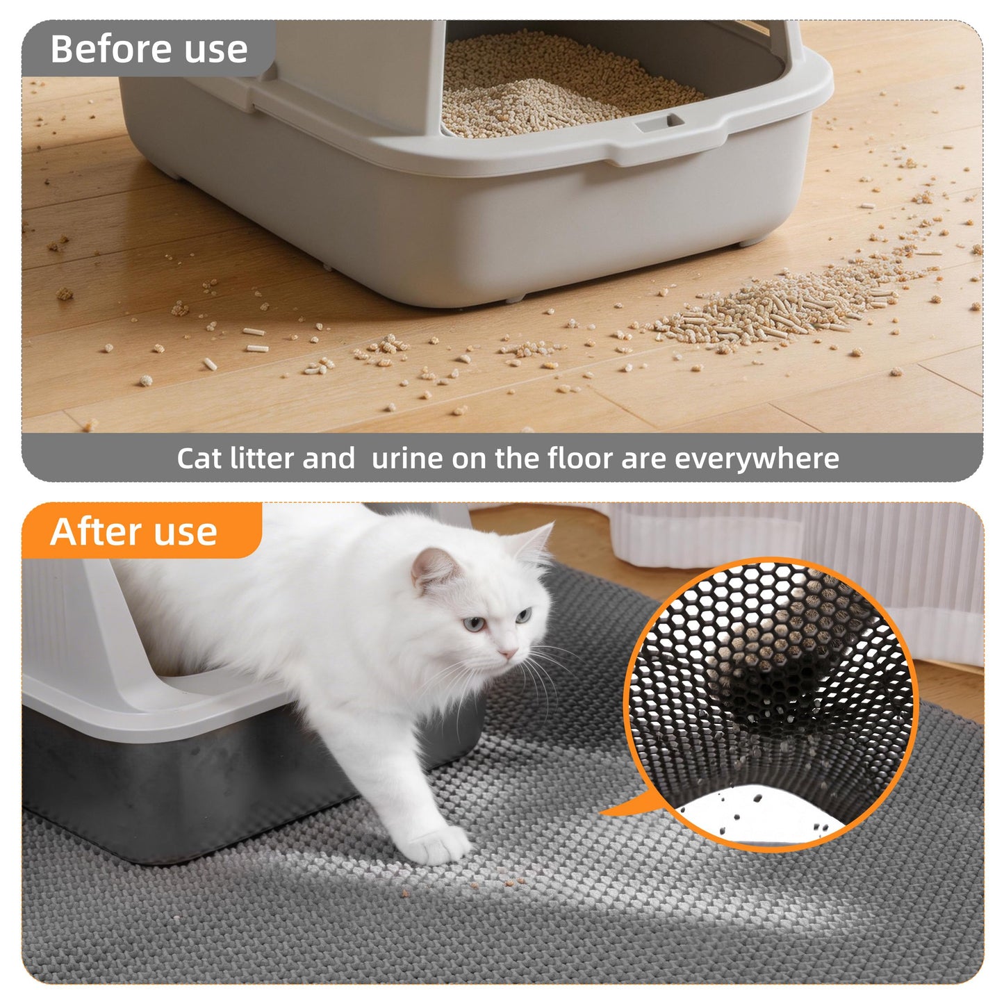 Anywish Cat Litter Mat 47"x33" Urine. Chosen for real quality, fits naturally into modern pet homes.