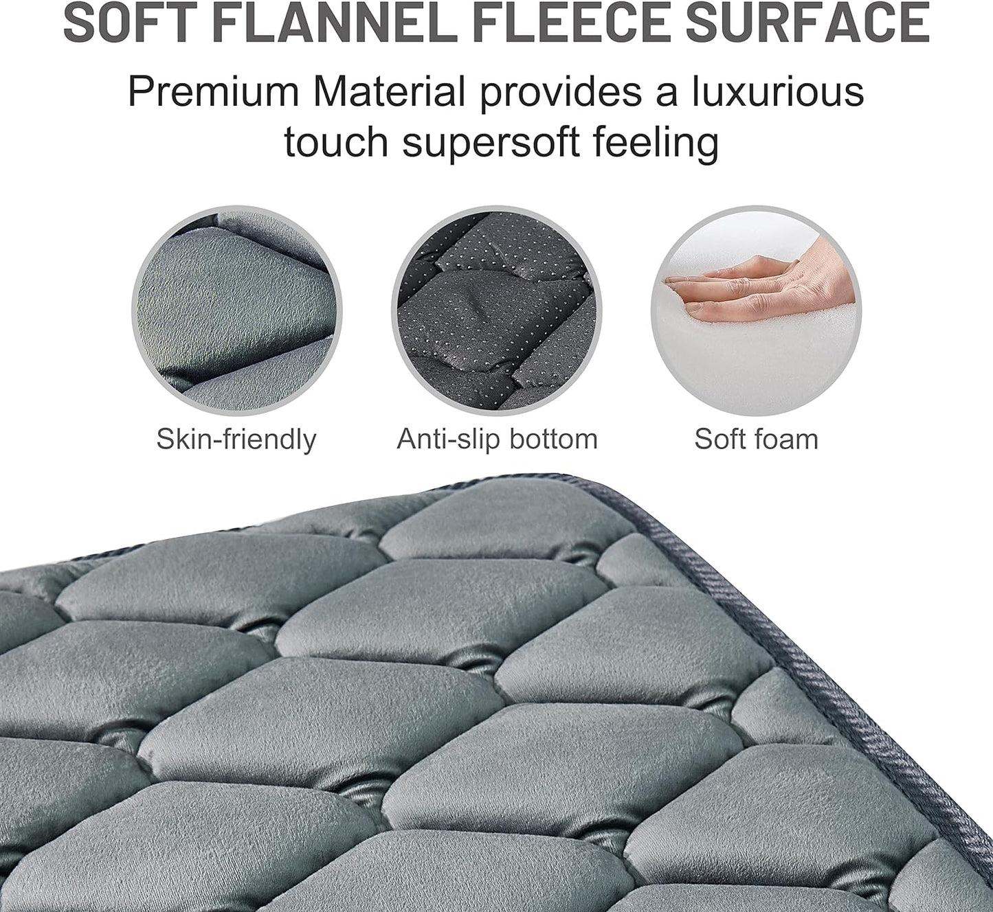 Dog Crate Mats,Soft Kennel Pads Washable with Anti-Slip Bottom,Dog Kennel Pads for Sleeping,Pets Mattress Cat Dog Beds for Large Medium Dogs(41x27,Grey)