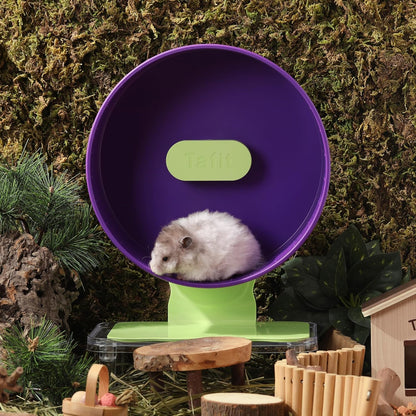 Quiet Hamster Wheel 10.2 Inch Dual-Bearings Silent Small Animals Running Exercise Wheel Height Adjustable for Syrian Hamsters, Gerbils, Rats, or Other Small Pets, Grape Purple