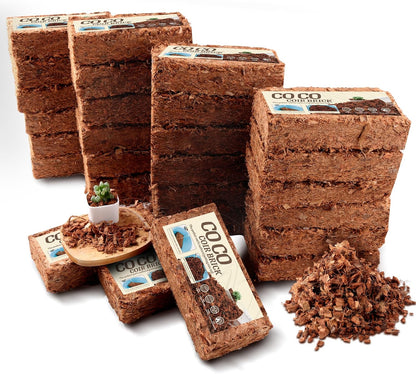 Coco Husk -27PACK Organic Coconut Husk Chips with Low EC & PH Balanced, High Expansion Coconut Substrate Coco Husk Mulch for Garden Flowers, Planting, Reptile