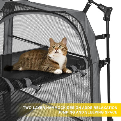 Cat Tower Tent,Outdoor Patio Cat Enclosures with Breathable Mesh,Indoor Playpen Portable Exercise Tent