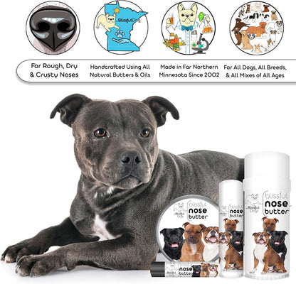 The Blissful Dog Staffordshire Bull Terrier Nose Butter, Versatile Dog Nose Balm for Dry Nose, Handcrafted Nose Moisturizer, Easy-to-Apply Dog Essentials, Unscented, 2 oz.