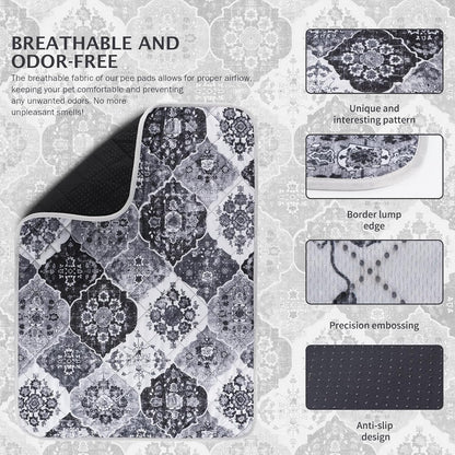 IEUUMLER Washable Pee Pads for Dogs, 2 Pack Reusable Pee Pads for Dogs Non-Slip Grip, Super Absorbent Waterproof Puppy Pads for Potty Training, Playpen, Crate, Whelping Box EU011 Black Grey, 41x41