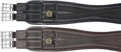T TEKE Contoured Chafeless Girth for Horses, Airflow Waffle PVC Foam Construction with Double Side Heavy Duty Cotton Elastic and Stainless Steel Buckles (38"-56")