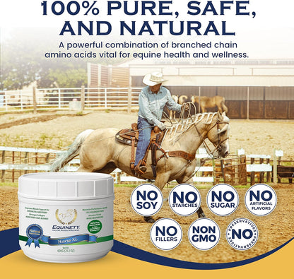100-Day Supply Horse XL Supplements – Horse Care Weight Gain Supplement W/ 8 Amino Acids - No Soy or Sugar Coat Defense for Horses - Joint Supplement, Equine Supplies & Hoof Supplements
