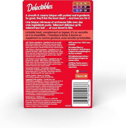Delectables Bisque Non-Seafood Lickable Cat Treats Variety Pack, 6 Count (Pack of 6)