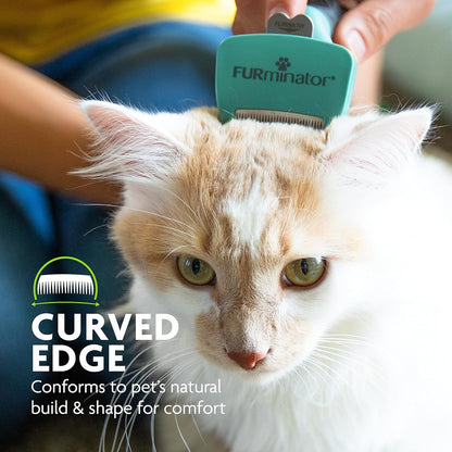 FURminator® deShedding Tool For Small Cats, Short Hair, Removes Loose Hair From Shedding