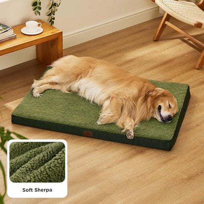 Bedsure XL Dog Beds Large Sized Dog -Orthopedic Flat Extra Large Pet Beds with Removable Washable Cover, Egg Crate Foam Mat, Suitable for Pet Up to 100 lbs