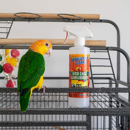 Absolutely Clean Amazing Bird Cage Cleaner and Deodorizer - Just Spray/Wipe - Safely & Easily Removes Bird Messes Quickly and Easily - Made in The US - Fragrance Free - 16oz (Pack of 2)