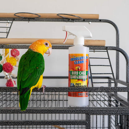 Absolutely Clean Amazing Bird Cage Cleaner and Deodorizer - Just Spray/Wipe - Safely & Easily Removes Bird Messes Quickly and Easily - Made in The US - Fragrance Free (16oz Pack of 1)