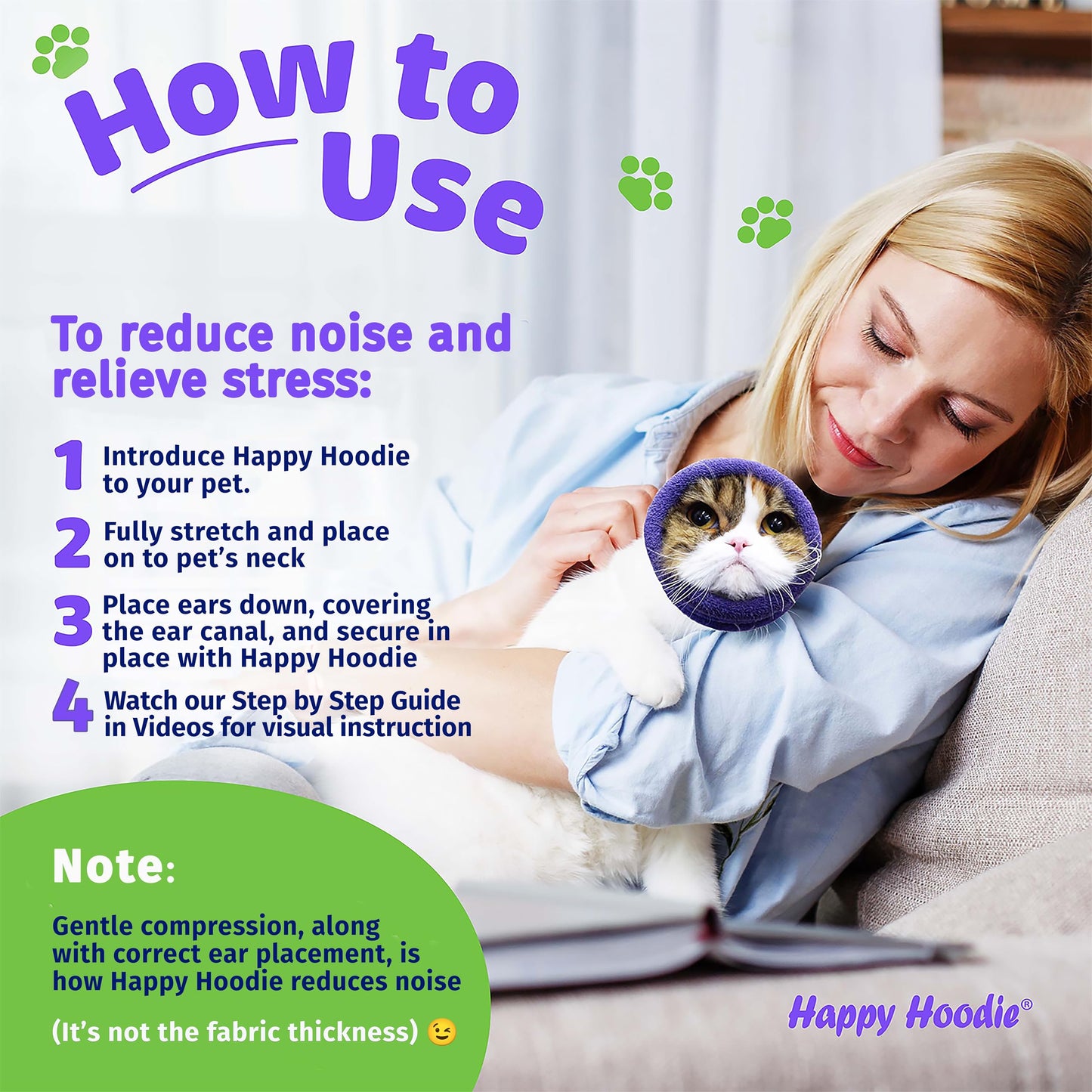 Happy Hoodie The Original Dog & Cat Calming Band. Chosen for real quality, fits naturally into