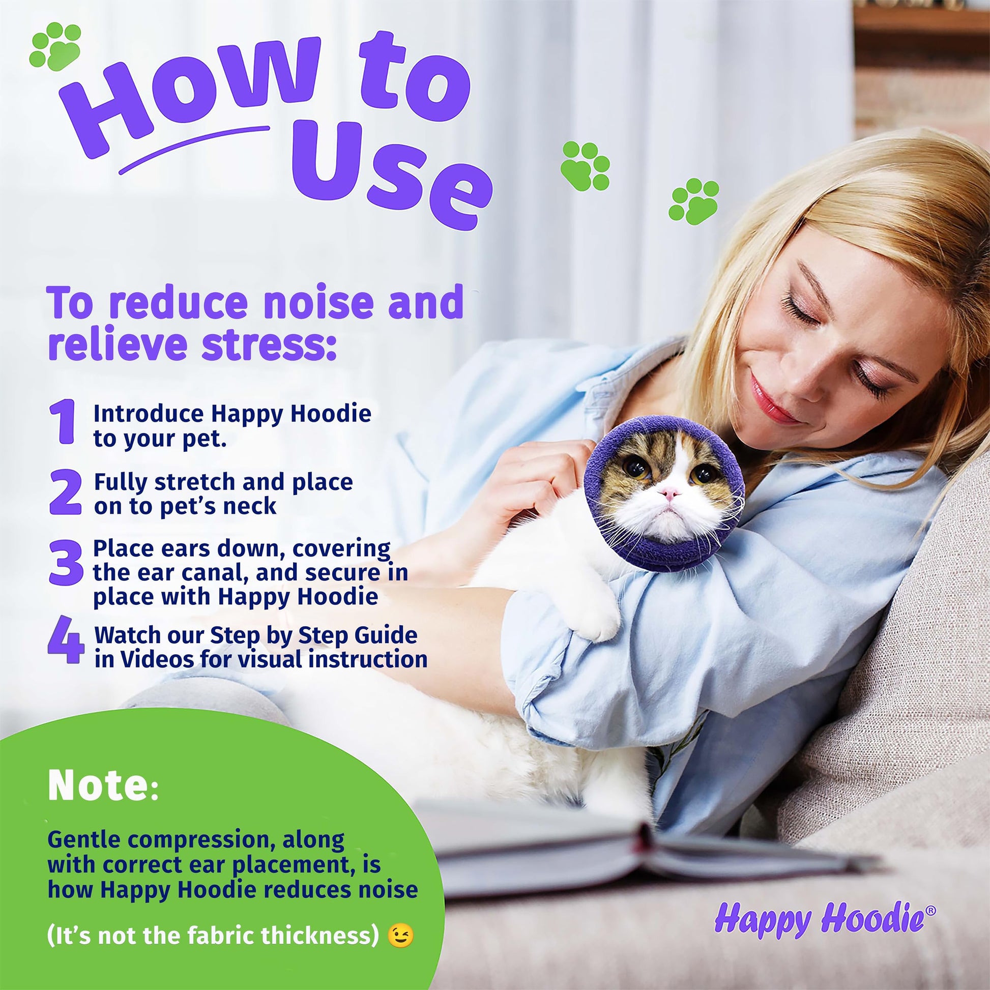 Happy Hoodie The Original Dog & Cat Calming Band. Chosen for real quality, fits naturally into