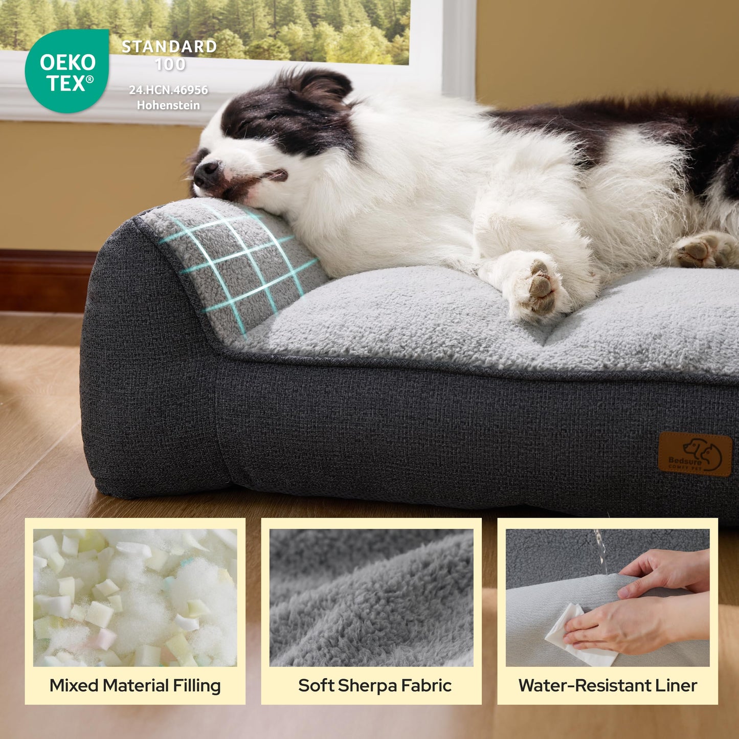 Bedsure SupportMax™ Extra Thick Orthopedic XL Dog Bed. Chosen for real quality, fits naturally into
