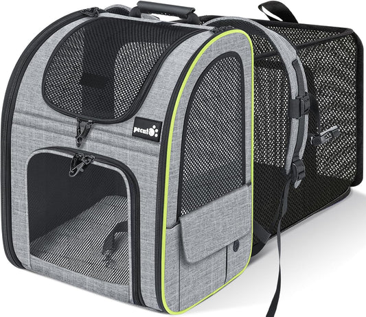 Pecute Cat Carrier Backpacks, Expandable Cat Backpack with Breathable Mesh, Pet Carrier Backpack