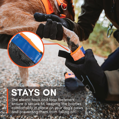 Non-stop dogwear Protector Booties, 4-Pack of Dog Booties for Hot Pavement and Rough Surfaces with Anti-Slip, Waterproof and Comfortable for Medium Dogs