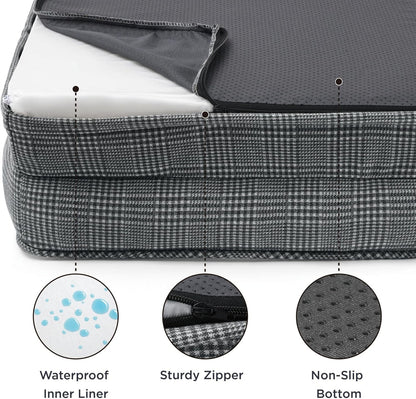 Bedsure XL Orthopedic Dog Bed for Extra Large Dogs - Waterproof XLarge Dog Cat Bed, Comfort Dogs Couch Sofa with Washable Removable Cover, Pet Bed with Nonskid Bottom, Argyle Black-Checks, 42"