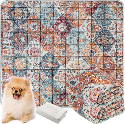 Washable Thickened Pee Pads for Dogs, 2 Pack (36"x42") Upgrade Reusable Puppy Pads with Non-Slip Rug, Super Absorbent Leakproof Puppy Training & Whelping Pads for Dogs, Doggie