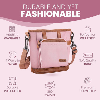 BEAU&FUR Dog Treat Pouch with Clicker for Training - Hands-Free Dog Treat Bag with Magnetic Closure, Built-in Poop Bag Holder Pocket