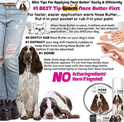 The Blissful Dog Springer Spaniel Nose Butter for Dry, Cracked Skin, Lick-Safe Dog Nose Balm with Moisturizing Shea Butter, Almond, Olive, and Essential Oils, Pet Supplies, Uncented, 2 oz.